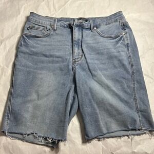Judy Blue Los Angeles XL Denim Jean Shorts Frayed Hem‎ Light Wash